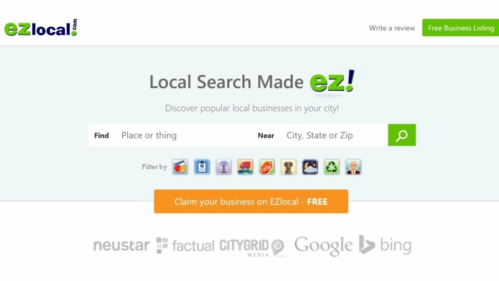 EZ local business directory listing
