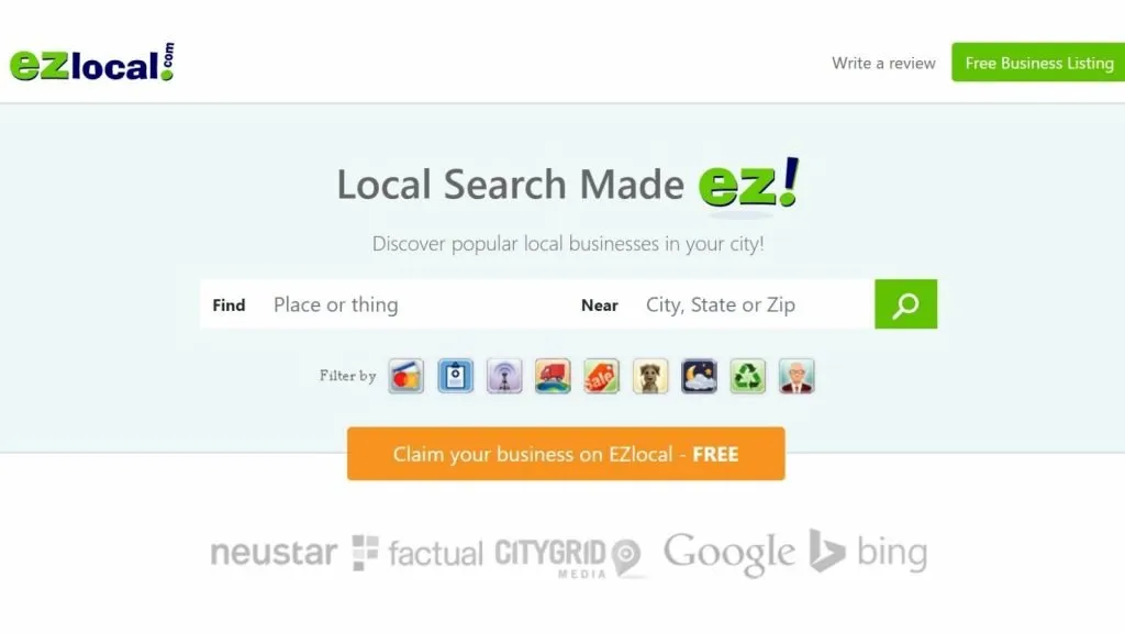 EZ local business directory listing