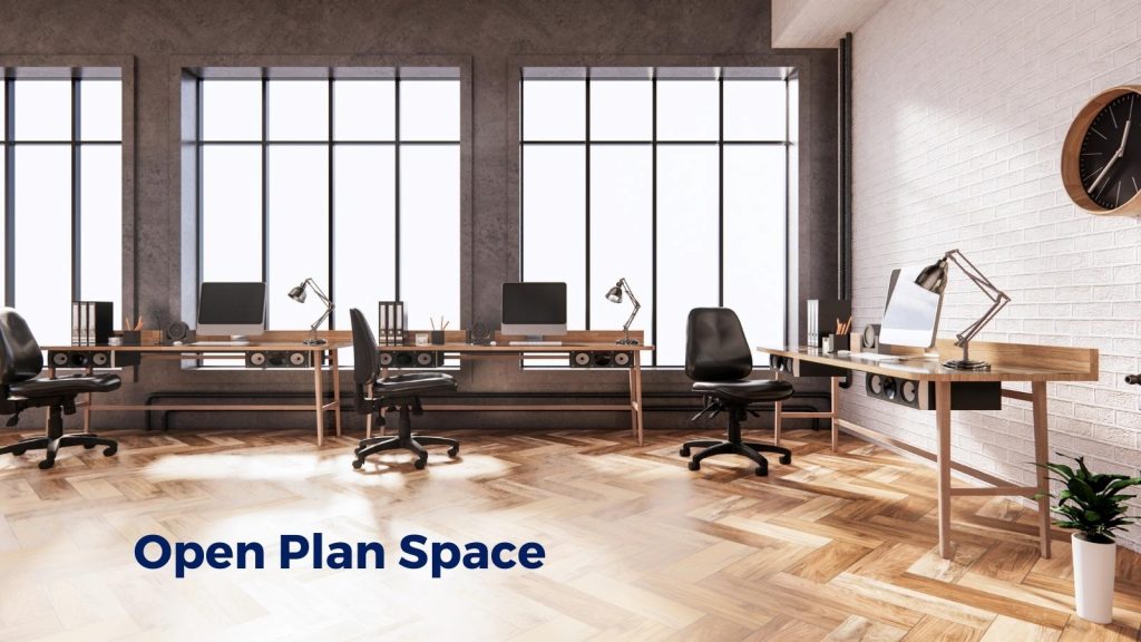 open plan space for office rental