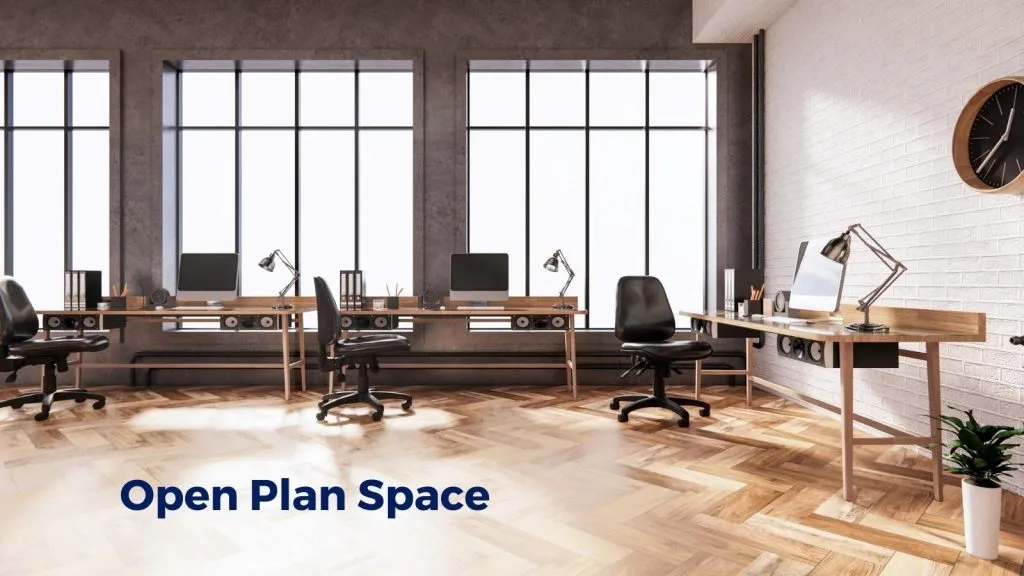 open plan for office space rental