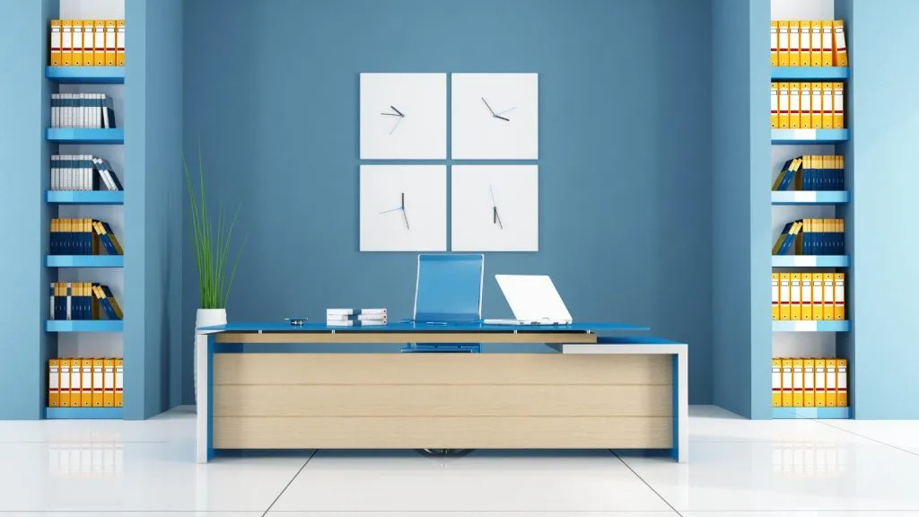 blue office design